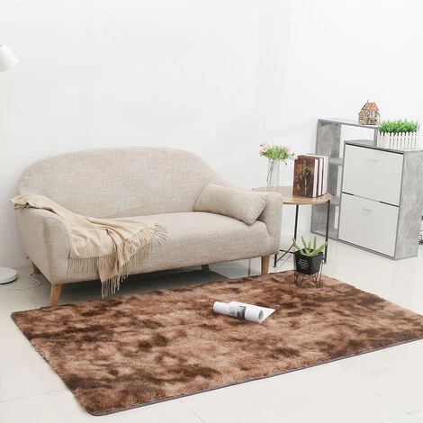 FANTABLAU NEUFU Tapis Doux Chambre Shaggy Tapis Shaggy Tapis Moelleux Coloré Batik Tapis Tapis Marron 120cm X 200cm 2 FANTABLAU NEUFU Tapis Doux Chambre Shaggy Tapis Shaggy Tapis Moelleux Coloré Batik Tapis Tapis Marron 120cm X 200cm – Image 2
