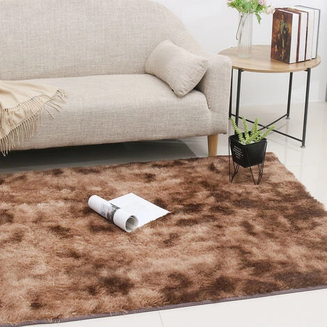 FANTABLAU NEUFU Tapis Doux Chambre Shaggy Tapis Shaggy Tapis Moelleux Coloré Batik Tapis Tapis Marron 120cm X 200cm 4 FANTABLAU NEUFU Tapis Doux Chambre Shaggy Tapis Shaggy Tapis Moelleux Coloré Batik Tapis Tapis Marron 120cm X 200cm – Image 4