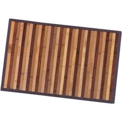 EMMEVI Tapis En Bois De Bambou Cuisine Salle De Bain Chambre Anti-dérapant Petit Déjeuner Napperon Marron - 50x77 Cm