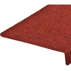 SUPERMARKET Tapis De Marches D'escalier 10 Pcs Bordeaux 65x25 Cm Aiguilleté -Tapis et paillasson Soldes 63648198 5