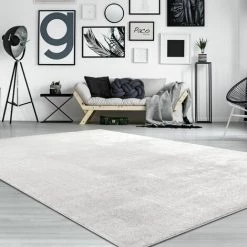 Paco Home Tapis De Salon Unicolore Lavable Pile Courte Et Douce 60x100 Cm, Argent