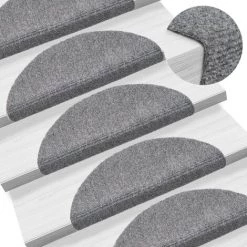 SUPERMARKET Tapis Autoadhésifs De Marches 10 Pcs Gris Clair 56x17x3 Cm