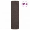 SUPERMARKET Tapis Escalier Antidérapants 15pcs 75x20cm Marron Rectangulaire