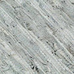 DENUOTOP Tapis Tapis Chindi Tisse A La Main Cuir 120 X 170 Cm Gris Clair 7 DENUOTOP Tapis Tapis Chindi Tisse A La Main Cuir 120 X 170 Cm Gris Clair -Tapis et paillasson Soldes 63699974 3