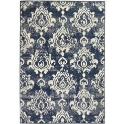 DENUOTOP Tapis Tapis Moderne Design De Cachemire 80 X 150 Cm Beige / Bleu