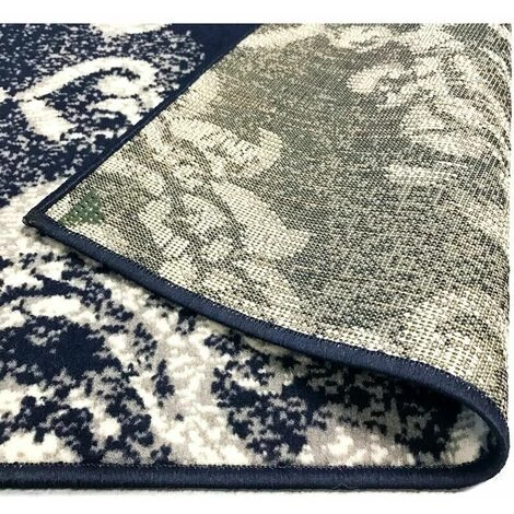 DENUOTOP Tapis Tapis Moderne Design De Cachemire 80 X 150 Cm Beige / Bleu 2 DENUOTOP Tapis Tapis Moderne Design De Cachemire 80 X 150 Cm Beige / Bleu – Image 2