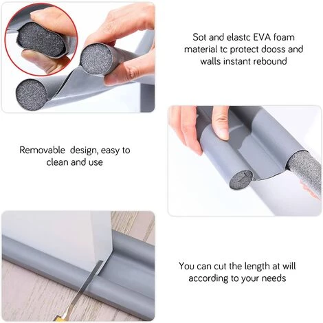 EAUDACè Fond Joint De Porte, Joint De Porte Interieur,Boudin Porte Double Isolant,Boudin De Porte Anti Froid,Joint De Porte Interieur Universel Etanche Coupe-Vent Et Anti-poussière(Gris) 2 EAUDACè Fond Joint De Porte, Joint De Porte Interieur,Boudin Porte Double Isolant,Boudin De Porte Anti Froid,Joint De Porte Interieur Universel Etanche Coupe-Vent Et Anti-poussière(Gris) – Image 2