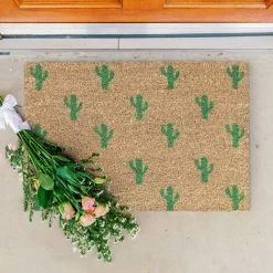 Relaxdays Paillasson Coco, Tapis D’entrée Motif Cactus, Antidérapant, Intérieur & Extérieur, 40x60 cm, Naturel/vert 7 Relaxdays Paillasson Coco, Tapis D’entrée Motif Cactus, Antidérapant, Intérieur & Extérieur, 40x60 cm, Naturel/vert -Tapis et paillasson Soldes 63725619 3