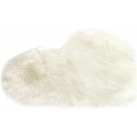 Coussin De Canapé En Forme De Coeur Blanc Imitation Laine Amour Tapis En Peluche Adapté Au Salon, à La Chambre Et à D'autres Intérieurs 40*50cm,HANBING 2 Coussin De Canapé En Forme De Coeur Blanc Imitation Laine Amour Tapis En Peluche Adapté Au Salon, à La Chambre Et à D'autres Intérieurs 40*50cm,HANBING – Image 2