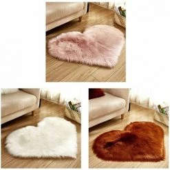 Coussin De Canapé En Forme De Coeur Blanc Imitation Laine Amour Tapis En Peluche Adapté Au Salon, à La Chambre Et à D'autres Intérieurs 40*50cm,HANBING 8 Coussin De Canapé En Forme De Coeur Blanc Imitation Laine Amour Tapis En Peluche Adapté Au Salon, à La Chambre Et à D'autres Intérieurs 40*50cm,HANBING -Tapis et paillasson Soldes 63783748 4