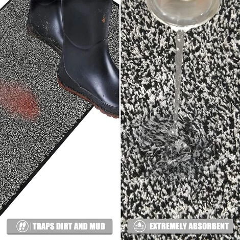 AOUGO Paillasson D'intérieur Tapis De Porte D'entrée Tapis De Barrière à Profil Bas Tapis De Sol De Porte Anti-dérapant Pour Entrée, Patio, Trafic élevé (45 X 70 Cm, Noir) 3 AOUGO Paillasson D'intérieur Tapis De Porte D'entrée Tapis De Barrière à Profil Bas Tapis De Sol De Porte Anti-dérapant Pour Entrée, Patio, Trafic élevé (45 X 70 Cm, Noir) – Image 3