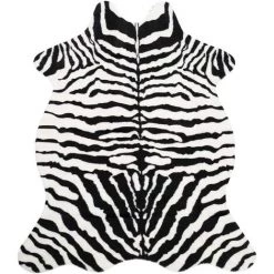 AOUGO Tapis Artificiel Imprimé Motif Zèbre Motif Zèbre Fausse Fourrure Peau Cuir Salle De Bains Tapis Antidérapant Tapis Imprimé Animal Pour La Maison Tapis Salon Tapis Chambre Zèbre 75x110cm