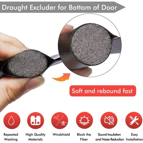 ARC-EN-CIéL 96cm Bas De Porte Unilatéral Avec Joint Auto-Adhésif Weather Stripping Door Seal Strip Boudin De Porte Stop Froid Protection Contre Les Courants D’air Et Le Bruit Noir,Arcenciél 3 ARC-EN-CIéL 96cm Bas De Porte Unilatéral Avec Joint Auto-Adhésif Weather Stripping Door Seal Strip Boudin De Porte Stop Froid Protection Contre Les Courants D’air Et Le Bruit Noir,Arcenciél – Image 3