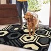 CARILLONSàVENT Color&Geometry Paillasson Antidérapant, Tapis De Porte | Doux | Lavable En Machine | Absorbant Et Résistant | Tapis Pour Intérieur, Extérieur, Entrée, Escaliers, Couloir, Cour - 50 X 80 Cm, Noir Carivent