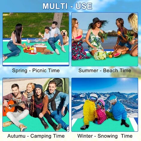 CARILLONSàVENT Tapis De Plage 200x210cm Serviette De Plage Anti Sable Matelas De Sol Impermeable Avec 4 Piquets, Tapis Couverture Pique Niques Pliable Plage Accessoire Panier Tapis De Jardin Exterieur 4-6 Personnes, Carivent 4 CARILLONSàVENT Tapis De Plage 200x210cm Serviette De Plage Anti Sable Matelas De Sol Impermeable Avec 4 Piquets, Tapis Couverture Pique Niques Pliable Plage Accessoire Panier Tapis De Jardin Exterieur 4-6 Personnes, Carivent – Image 4