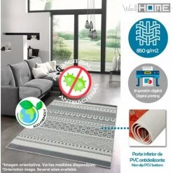 WELLHOME Tapis En Polyester Tamponné De 60 X 100 Cm -Tapis et paillasson Soldes 64318866 3