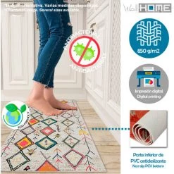 WELLHOME Tapis En Polyester Tamponné De 60 X 100 Cm 7 WELLHOME Tapis En Polyester Tamponné De 60 X 100 Cm -Tapis et paillasson Soldes 64318929 3