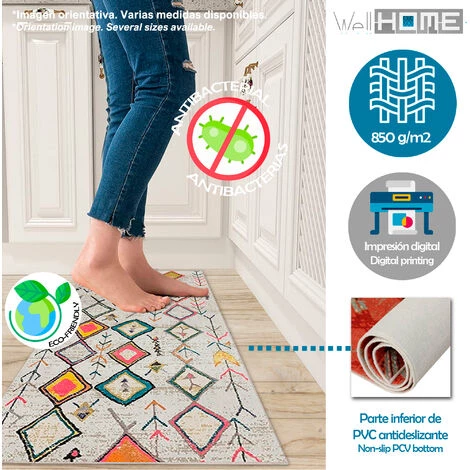WELLHOME Tapis En Polyester Tamponné De 60 X 100 Cm 3 WELLHOME Tapis En Polyester Tamponné De 60 X 100 Cm – Image 3