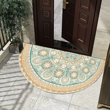 BF Paillasson Semi-Circulaire Antidérapant Tapis Cristal Pile Tapis Vintage Semi-Circulaire Paillasson (50 * 100cm) 3 BF Paillasson Semi-Circulaire Antidérapant Tapis Cristal Pile Tapis Vintage Semi-Circulaire Paillasson (50 * 100cm) – Image 3