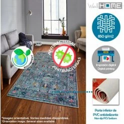 WELLHOME Tapis En Polyester Tamponné De 60 X 100 Cm -Tapis et paillasson Soldes 64376074 3