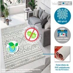 WELLHOME Tapis En Polyester Tamponné De 60 X 100 Cm -Tapis et paillasson Soldes 64380742 3