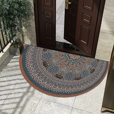 BF Paillasson Semi-Circulaire Antidérapant Tapis Cristal Pile Tapis Vintage Semi-Circulaire Paillasson (50 * 100cm) 2 BF Paillasson Semi-Circulaire Antidérapant Tapis Cristal Pile Tapis Vintage Semi-Circulaire Paillasson (50 * 100cm) – Image 2