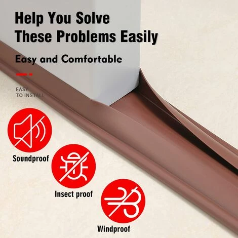 FR-LIFE Bas De Porte Double Isolant, Fond Joint De Porte, Bande De Joint, Bande InsonoriséE De Bas De Porte, Joint D'étanchéité De Porte Pour Fenêtre 96cm—BR-Vie 3 FR-LIFE Bas De Porte Double Isolant, Fond Joint De Porte, Bande De Joint, Bande InsonoriséE De Bas De Porte, Joint D'étanchéité De Porte Pour Fenêtre 96cm—BR-Vie – Image 3