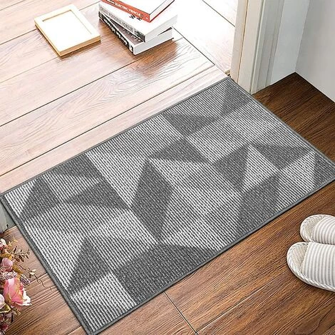 MONLY Paillasson Antidérapant Intérieur 60x90 Cm Tapis De Porte Doux Lavable En Machine Absorbant Et Résistant Paillasson Gris Exterieur Pour Entrée, Escaliers, Couloir, Cour - Gris 1 MONLY Paillasson Antidérapant Intérieur 60x90 Cm Tapis De Porte Doux Lavable En Machine Absorbant Et Résistant Paillasson Gris Exterieur Pour Entrée, Escaliers, Couloir, Cour - Gris