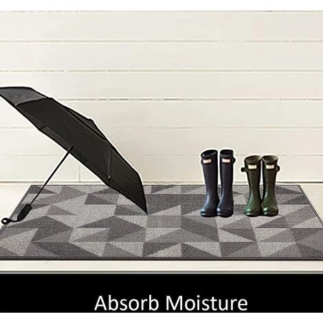 MONLY Paillasson Antidérapant Intérieur 60x90 Cm Tapis De Porte Doux Lavable En Machine Absorbant Et Résistant Paillasson Gris Exterieur Pour Entrée, Escaliers, Couloir, Cour - Gris 3 MONLY Paillasson Antidérapant Intérieur 60x90 Cm Tapis De Porte Doux Lavable En Machine Absorbant Et Résistant Paillasson Gris Exterieur Pour Entrée, Escaliers, Couloir, Cour - Gris – Image 3