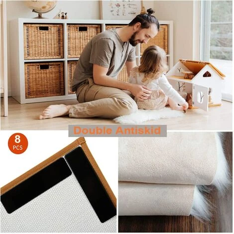 MONLY Tapis En Fausse Fourrure Pour Chambre à Coucher, Chevet, Salon, Maison, Tapis, Déco, Avec, 8 Pièces, Lavable, Tapis, Pince (2x3ft/60x90cm, Noir) 4 MONLY Tapis En Fausse Fourrure Pour Chambre à Coucher, Chevet, Salon, Maison, Tapis, Déco, Avec, 8 Pièces, Lavable, Tapis, Pince (2x3ft/60x90cm, Noir) – Image 4