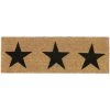 Relaxdays Paillasson Fibres Coco, épuré, étoiles, Antidérapant, Résistant, Intérieur Extérieur, 75x25 Cm, Nature/noir
