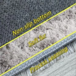 ENLENK Tapis Moelleux Au Sol Fausse Fourrure Moelleux Tapis Gradient Décoratif Tapis De Sol Pour Chambre Salon Salle À Manger (Gris Clair, 80×120cm) -Tapis et paillasson Soldes 64535503 4