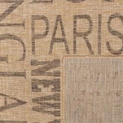 Paco Home Tapis Exterieur Terrasse Balcon Tapis Cuisine Moderne Écriture 60x100 Cm, Beige -Tapis et paillasson Soldes 64558103 5