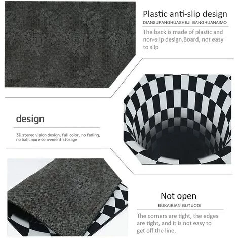 TINOR Paillasson Amusant - 40 X 60 Cm - 3D - Antidérapant - Illusion Optique - Pour L'intérieur Et L'extérieur - Pour La Cuisine, Le Couloir, La Maison 4 TINOR Paillasson Amusant - 40 X 60 Cm - 3D - Antidérapant - Illusion Optique - Pour L'intérieur Et L'extérieur - Pour La Cuisine, Le Couloir, La Maison – Image 4