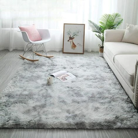 QERSTA Tapis Chambre Tapis Modernes De Salon Soft Tapis à Poils Longs Moelleux Tapis (Gris Blanc, 40*120cm) 5 QERSTA Tapis Chambre Tapis Modernes De Salon Soft Tapis à Poils Longs Moelleux Tapis (Gris Blanc, 40*120cm) – Image 5