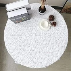 MINKUROW Nappes Blanches Vintage Carré Crochet Dentelle Napperons Nappes Nappe Toppers Mariage Maison Fête Décor, 60x60cm 7 MINKUROW Nappes Blanches Vintage Carré Crochet Dentelle Napperons Nappes Nappe Toppers Mariage Maison Fête Décor, 60x60cm -Tapis et paillasson Soldes 64680646 3