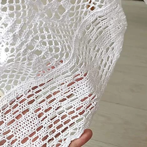 MINKUROW Nappes Blanches Vintage Carré Crochet Dentelle Napperons Nappes Nappe Toppers Mariage Maison Fête Décor, 60x60cm 4 MINKUROW Nappes Blanches Vintage Carré Crochet Dentelle Napperons Nappes Nappe Toppers Mariage Maison Fête Décor, 60x60cm – Image 4