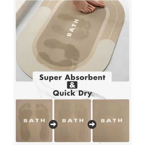 BAICCCF Tapis 51 Cm × 81 Cm - Tapis De Bain Tapis De Salle De Bain Innovant Tapis De Bain Super Absorbant à Séchage Rapide Avec Dos En Caoutchouc Résistant à La Saleté Tapis Pour Sol De Salle De Bain Tapis De Salle De Bain Beige Antidérapant Pour Douche évier Bai 2 BAICCCF Tapis 51 Cm × 81 Cm - Tapis De Bain Tapis De Salle De Bain Innovant Tapis De Bain Super Absorbant à Séchage Rapide Avec Dos En Caoutchouc Résistant à La Saleté Tapis Pour Sol De Salle De Bain Tapis De Salle De Bain Beige Antidérapant Pour Douche évier Bai – Image 2