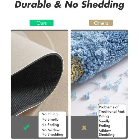 BAICCCF Tapis 51 Cm × 81 Cm - Tapis De Bain Tapis De Salle De Bain Innovant Tapis De Bain Super Absorbant à Séchage Rapide Avec Dos En Caoutchouc Résistant à La Saleté Tapis Pour Sol De Salle De Bain Tapis De Salle De Bain Beige Antidérapant Pour Douche évier Bai 5 BAICCCF Tapis 51 Cm × 81 Cm - Tapis De Bain Tapis De Salle De Bain Innovant Tapis De Bain Super Absorbant à Séchage Rapide Avec Dos En Caoutchouc Résistant à La Saleté Tapis Pour Sol De Salle De Bain Tapis De Salle De Bain Beige Antidérapant Pour Douche évier Bai – Image 5