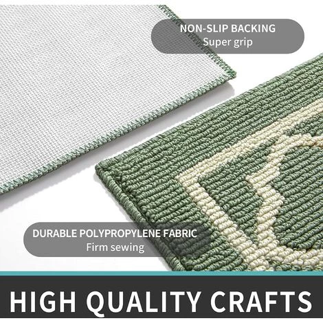 BAICCCF Tapis Paillasson D'intérieur 61 Cm × 91 Cm, Tapis D'entrée Antidérapant à Profil Bas, Paillassons Avant Absorbants Lavables En Machine Pour Porte Arrière, Zones à Fort Trafic, Vert - Vert 3 BAICCCF Tapis Paillasson D'intérieur 61 Cm × 91 Cm, Tapis D'entrée Antidérapant à Profil Bas, Paillassons Avant Absorbants Lavables En Machine Pour Porte Arrière, Zones à Fort Trafic, Vert - Vert – Image 3