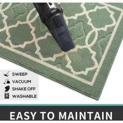 BAICCCF Tapis Paillasson D'intérieur 61 Cm × 91 Cm, Tapis D'entrée Antidérapant à Profil Bas, Paillassons Avant Absorbants Lavables En Machine Pour Porte Arrière, Zones à Fort Trafic, Vert - Vert 9 BAICCCF Tapis Paillasson D'intérieur 61 Cm × 91 Cm, Tapis D'entrée Antidérapant à Profil Bas, Paillassons Avant Absorbants Lavables En Machine Pour Porte Arrière, Zones à Fort Trafic, Vert - Vert -Tapis et paillasson Soldes 64736143 5