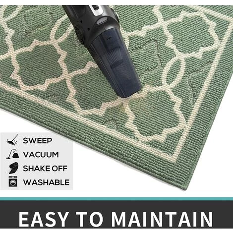 BAICCCF Tapis Paillasson D'intérieur 61 Cm × 91 Cm, Tapis D'entrée Antidérapant à Profil Bas, Paillassons Avant Absorbants Lavables En Machine Pour Porte Arrière, Zones à Fort Trafic, Vert - Vert 5 BAICCCF Tapis Paillasson D'intérieur 61 Cm × 91 Cm, Tapis D'entrée Antidérapant à Profil Bas, Paillassons Avant Absorbants Lavables En Machine Pour Porte Arrière, Zones à Fort Trafic, Vert - Vert – Image 5