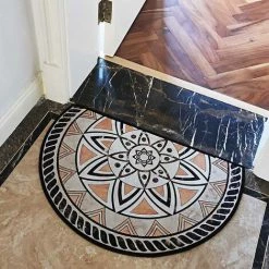 BAICCCF Tapis 61 Cm × 88 Cm Paillasson D'entrée D'intérieur Bienvenue Paillasson Pour Porte D'entrée Entrée De Maison Demi-rond Tapis D'entrée Antidérapant à L'intérieur De La Maison Avec Motif Floral Vintage… (, Motif #3)… - Motif #3 -Tapis et paillasson Soldes 64736149 3