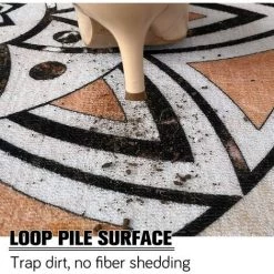 BAICCCF Tapis 61 Cm × 88 Cm Paillasson D'entrée D'intérieur Bienvenue Paillasson Pour Porte D'entrée Entrée De Maison Demi-rond Tapis D'entrée Antidérapant à L'intérieur De La Maison Avec Motif Floral Vintage… (, Motif #3)… - Motif #3 -Tapis et paillasson Soldes 64736149 5