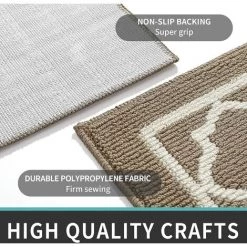 BAICCCF Tapis Paillasson D'intérieur 61 Cm × 91 Cm, Tapis D'entrée Antidérapant à Profil Bas, Paillassons Avant Absorbants Lavables En Machine Pour Porte Arrière, Zones à Fort Trafic, Marron Sable - Brun Sable -Tapis et paillasson Soldes 64736154 3