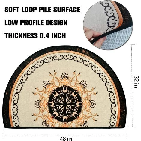 BAICCCF Tapis 81 Cm × 121 Cm Bienvenue Tapis De Porte D'entrée Tapis De Sol Intérieur Tapis D'entrée Pour Entrée De Maison à L'intérieur De La Maison Tapis Demi-rond Antidérapant Lavable Absorbant Avec Motif Floral Vintage Multicolore - Motif #1 2 BAICCCF Tapis 81 Cm × 121 Cm Bienvenue Tapis De Porte D'entrée Tapis De Sol Intérieur Tapis D'entrée Pour Entrée De Maison à L'intérieur De La Maison Tapis Demi-rond Antidérapant Lavable Absorbant Avec Motif Floral Vintage Multicolore - Motif #1 – Image 2