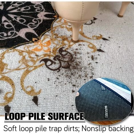 BAICCCF Tapis 81 Cm × 121 Cm Bienvenue Tapis De Porte D'entrée Tapis De Sol Intérieur Tapis D'entrée Pour Entrée De Maison à L'intérieur De La Maison Tapis Demi-rond Antidérapant Lavable Absorbant Avec Motif Floral Vintage Multicolore - Motif #1 3 BAICCCF Tapis 81 Cm × 121 Cm Bienvenue Tapis De Porte D'entrée Tapis De Sol Intérieur Tapis D'entrée Pour Entrée De Maison à L'intérieur De La Maison Tapis Demi-rond Antidérapant Lavable Absorbant Avec Motif Floral Vintage Multicolore - Motif #1 – Image 3