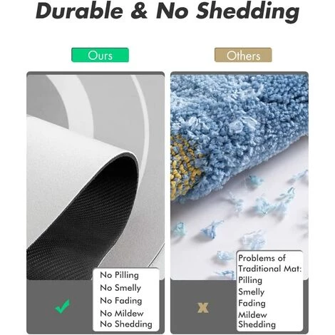 BAICCCF Tapis 50 Cm × 81 Cm - Tapis De Bain Tapis De Salle De Bain Innovant Tapis De Bain Super Absorbant à Séchage Rapide Avec Dos En Caoutchouc Résistant à La Saleté Tapis Pour Sol De Salle De Bain Tapis De Salle De Bain Gris Antidérapant Pour Douche Lavabo Bai 5 BAICCCF Tapis 50 Cm × 81 Cm - Tapis De Bain Tapis De Salle De Bain Innovant Tapis De Bain Super Absorbant à Séchage Rapide Avec Dos En Caoutchouc Résistant à La Saleté Tapis Pour Sol De Salle De Bain Tapis De Salle De Bain Gris Antidérapant Pour Douche Lavabo Bai – Image 5