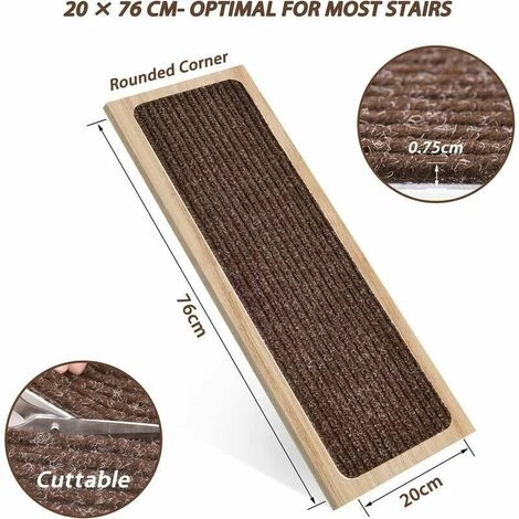 Dontodent Lot De 15 Marchettes D'escalier, 20 X 76 Cm Tapis De Sécurité Antidérapant Tapis D'intérieur Antidérapant Pour Enfants, Aînés Et Animaux De Compagnie Avec Adhésif Réutilisable, Marron 2 Dontodent Lot De 15 Marchettes D'escalier, 20 X 76 Cm Tapis De Sécurité Antidérapant Tapis D'intérieur Antidérapant Pour Enfants, Aînés Et Animaux De Compagnie Avec Adhésif Réutilisable, Marron – Image 2