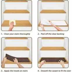 Dontodent Lot De 15 Marchettes D'escalier, 20 X 76 Cm Tapis De Sécurité Antidérapant Tapis D'intérieur Antidérapant Pour Enfants, Aînés Et Animaux De Compagnie Avec Adhésif Réutilisable, Marron 9 Dontodent Lot De 15 Marchettes D'escalier, 20 X 76 Cm Tapis De Sécurité Antidérapant Tapis D'intérieur Antidérapant Pour Enfants, Aînés Et Animaux De Compagnie Avec Adhésif Réutilisable, Marron -Tapis et paillasson Soldes 64861651 5